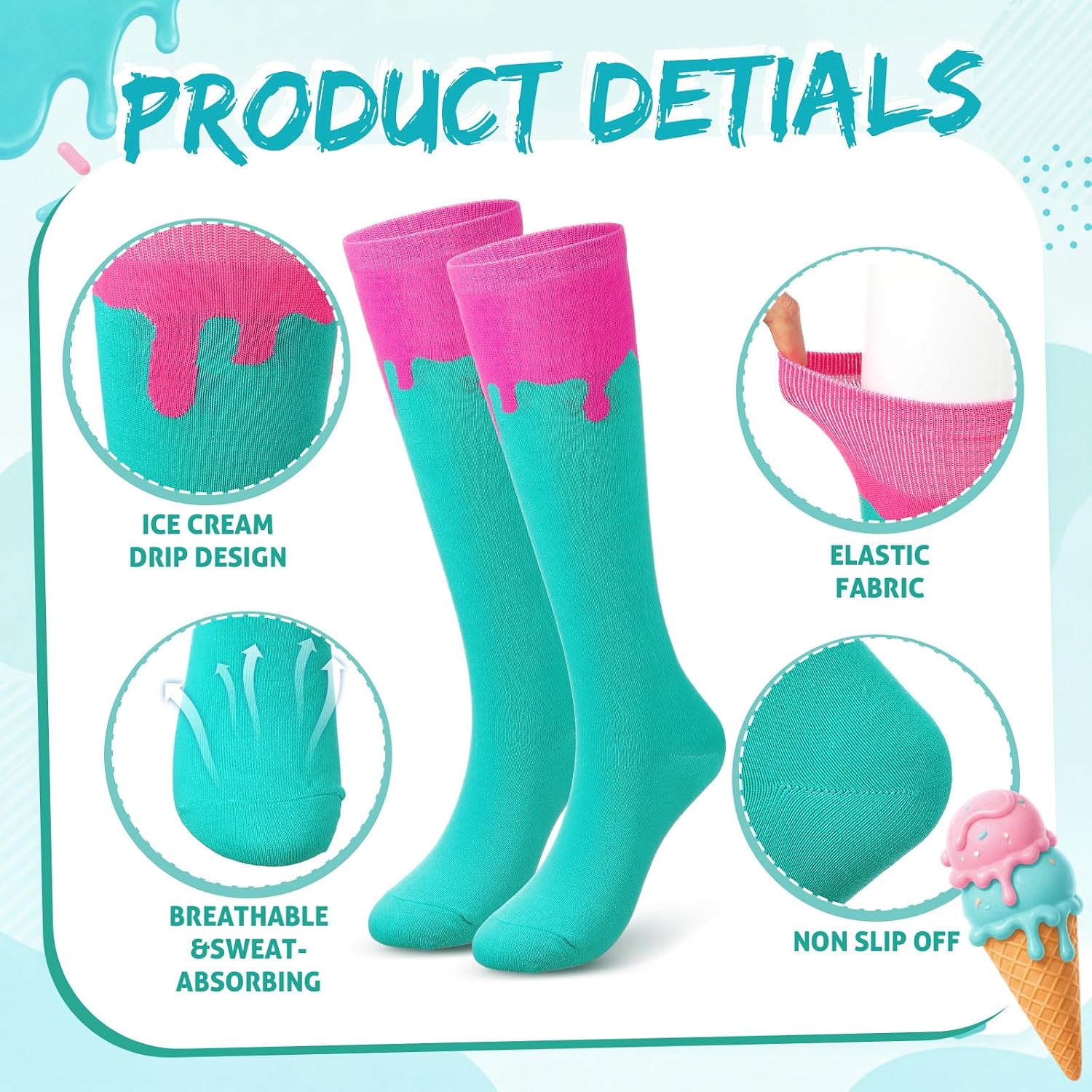 3 Piece Ice Cream Drip Baseball Softball Stuff