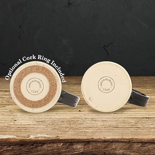 Miniatura 10 de Taza de café Potbelly de 20 oz hecha a mano en los Estados Unidos (Negro-Blanco)