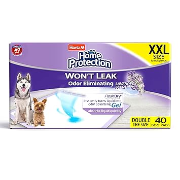 Hartz Home Protection Lavender Scent Odor Eliminating Gel Dog Pads - XXL - 40 Count