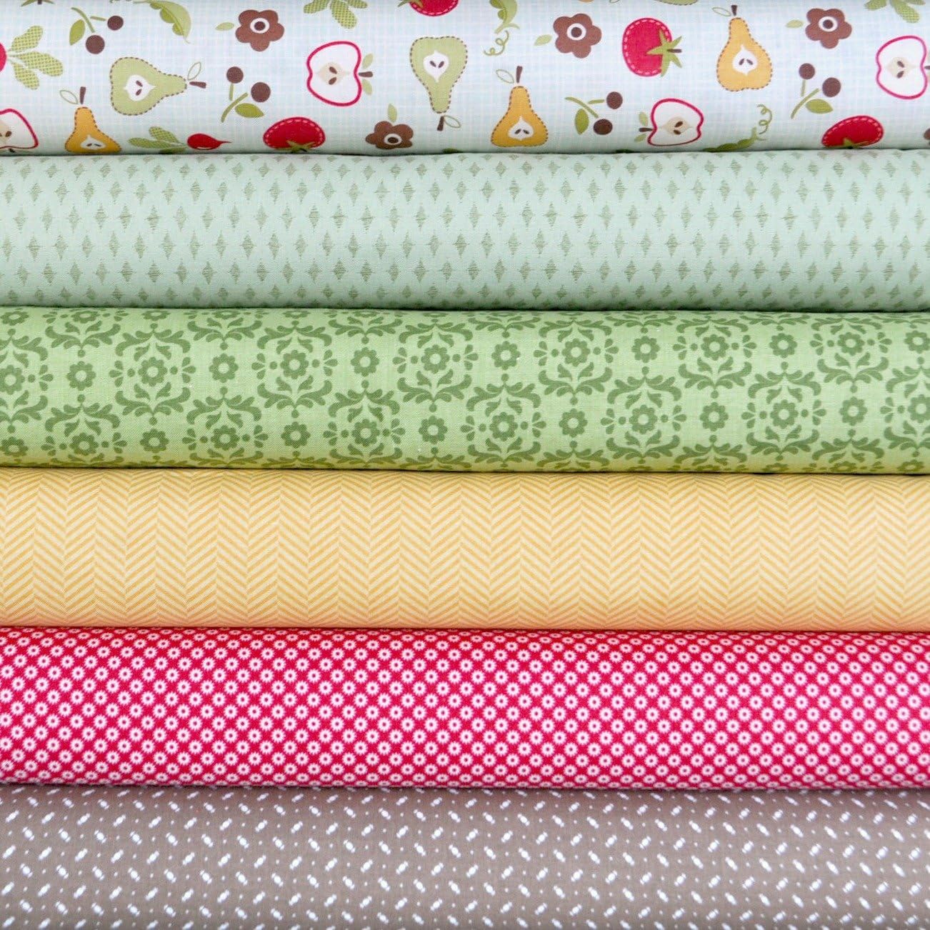 Farm Fresh Teal Rootcellar 6 Fabric Fat Quarters by October Afternoon for Riley Blake