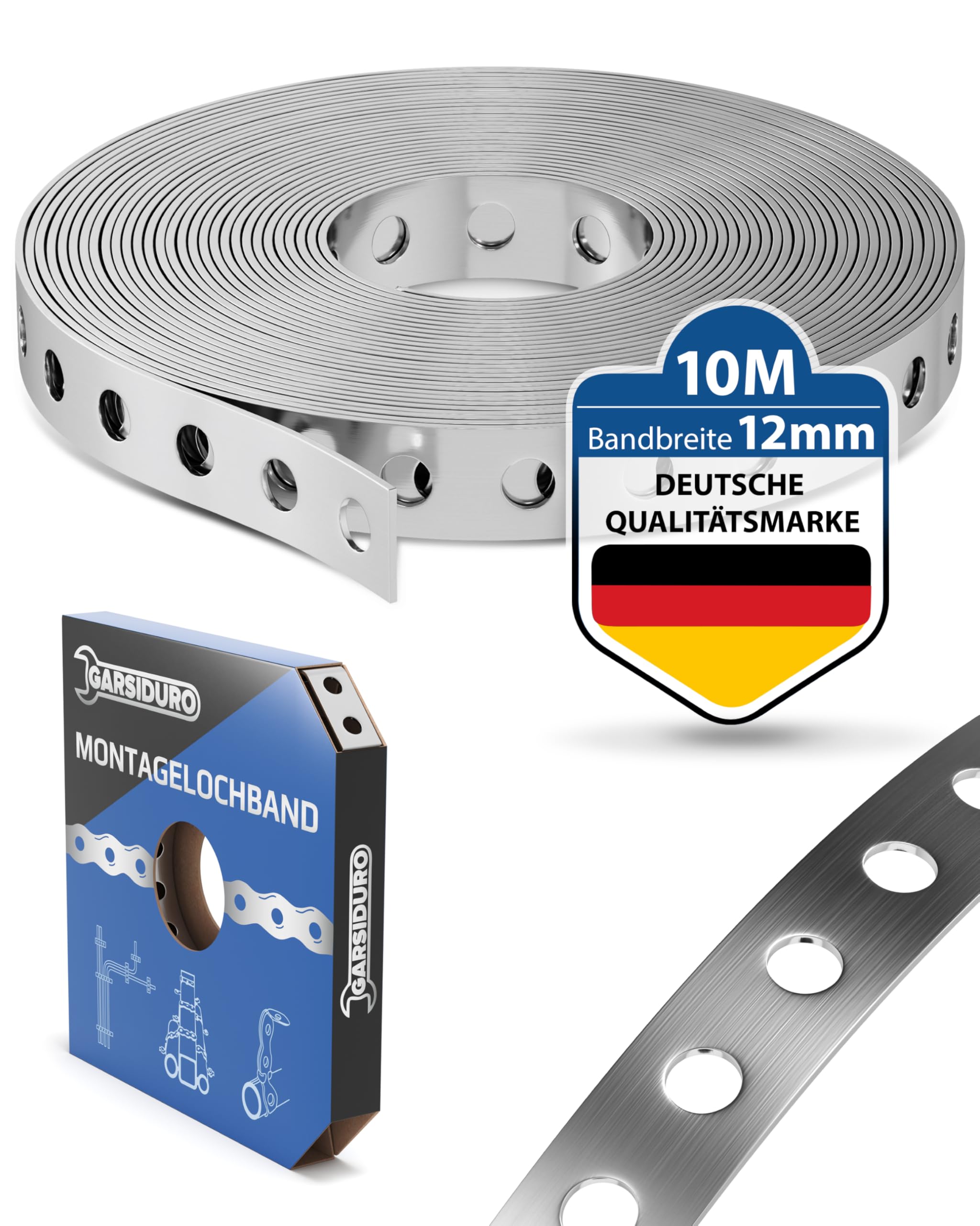 GARSIDURO® Nastro Per Fori Di Montaggio [12 Mm X 10 M] | Nastro Perforato Professionale - Foto 7