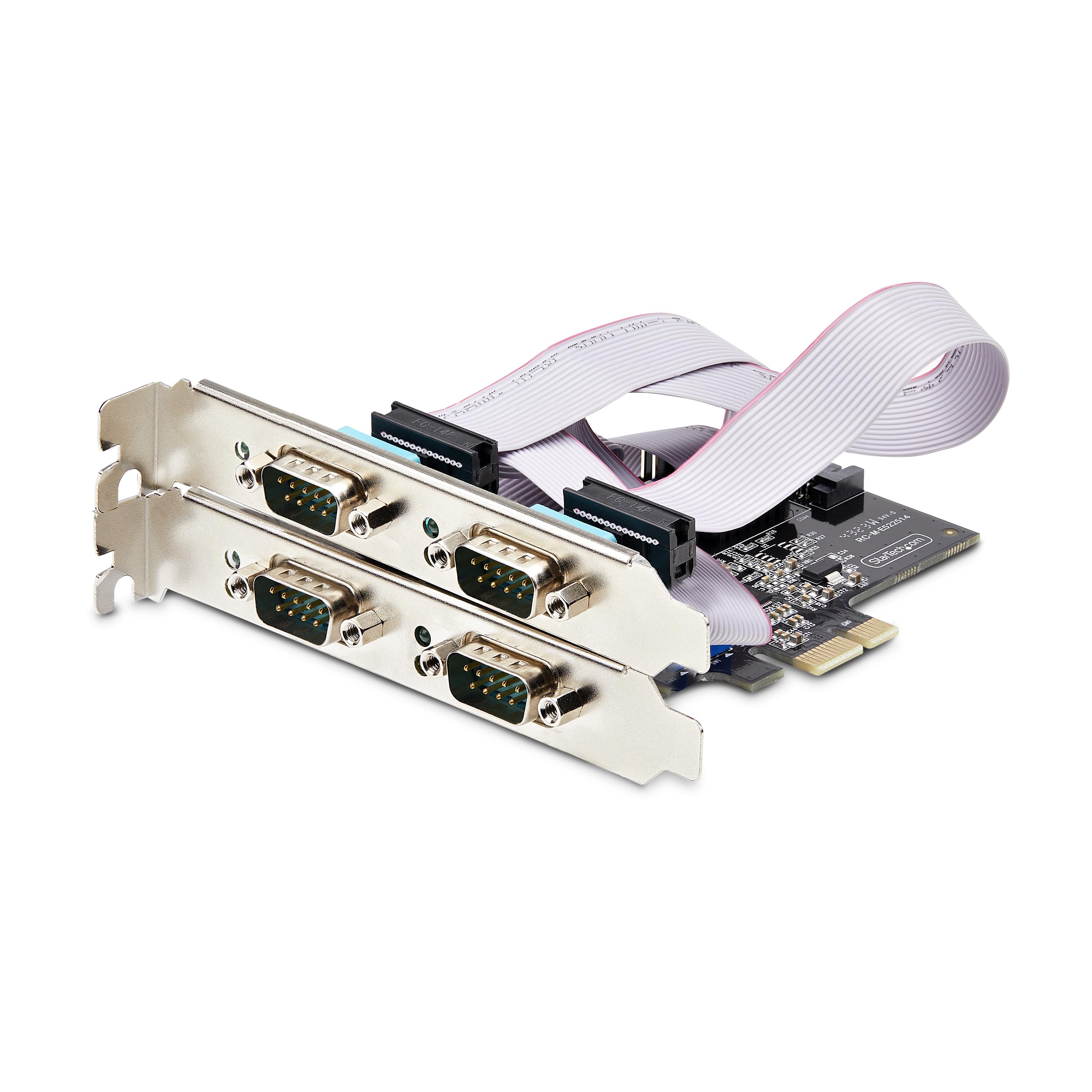 StarTech.com StarTech.com Tarjeta Serie PCI Express de 4 Puertos DB9 - Serial RS232/RS422/RS485 - TAA - UART 16C1050 - ESD - Windows Linux