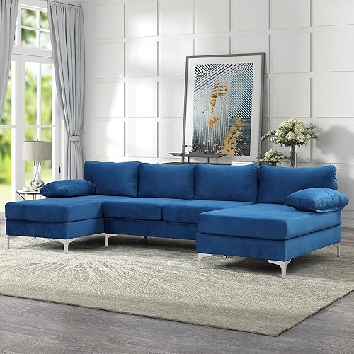 Miniatura 22 de Sofá modular moderno en forma de L, con diván extra ancho y patas doradas Gris,Negro -,Verde,Naranja,Gris oscuro,marino,Púrpura