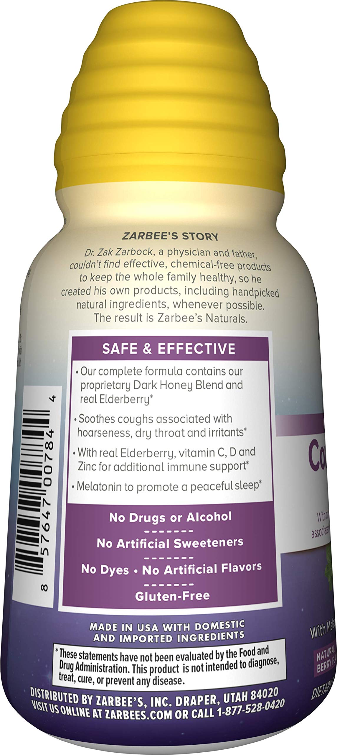 Zarbee's Naturals Complete Nighttime Cough Syrup + Immune with Dark