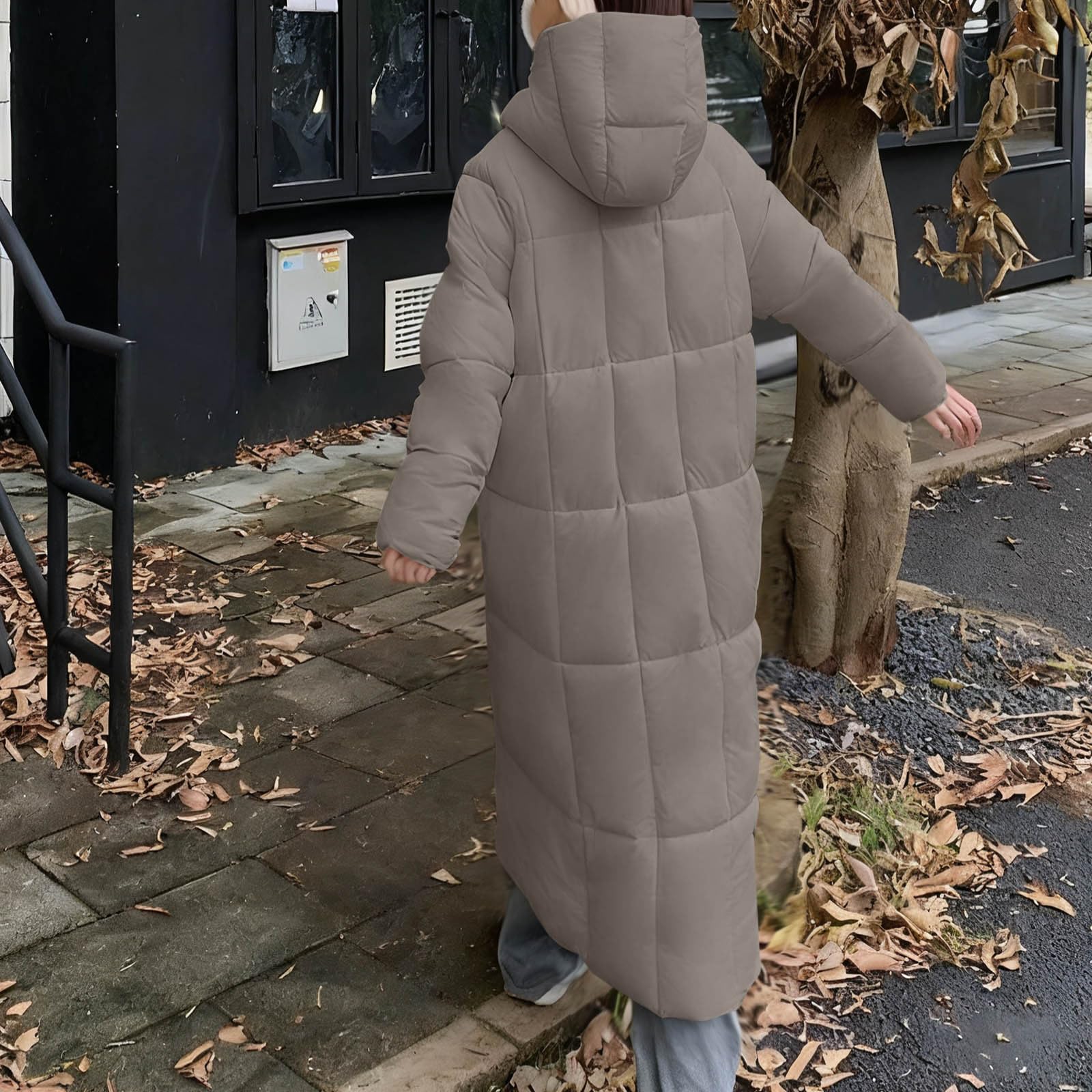 HAOLEI Abrigos de Invierno para Mujer Chaqueta Acolchado Largo con Capucha Gruesa Cálido Abrigo Plumas Mujer Otoño Invierno Elegante Cazadora Cremallera Parka Viento Caliente Outwear con Bolsillos