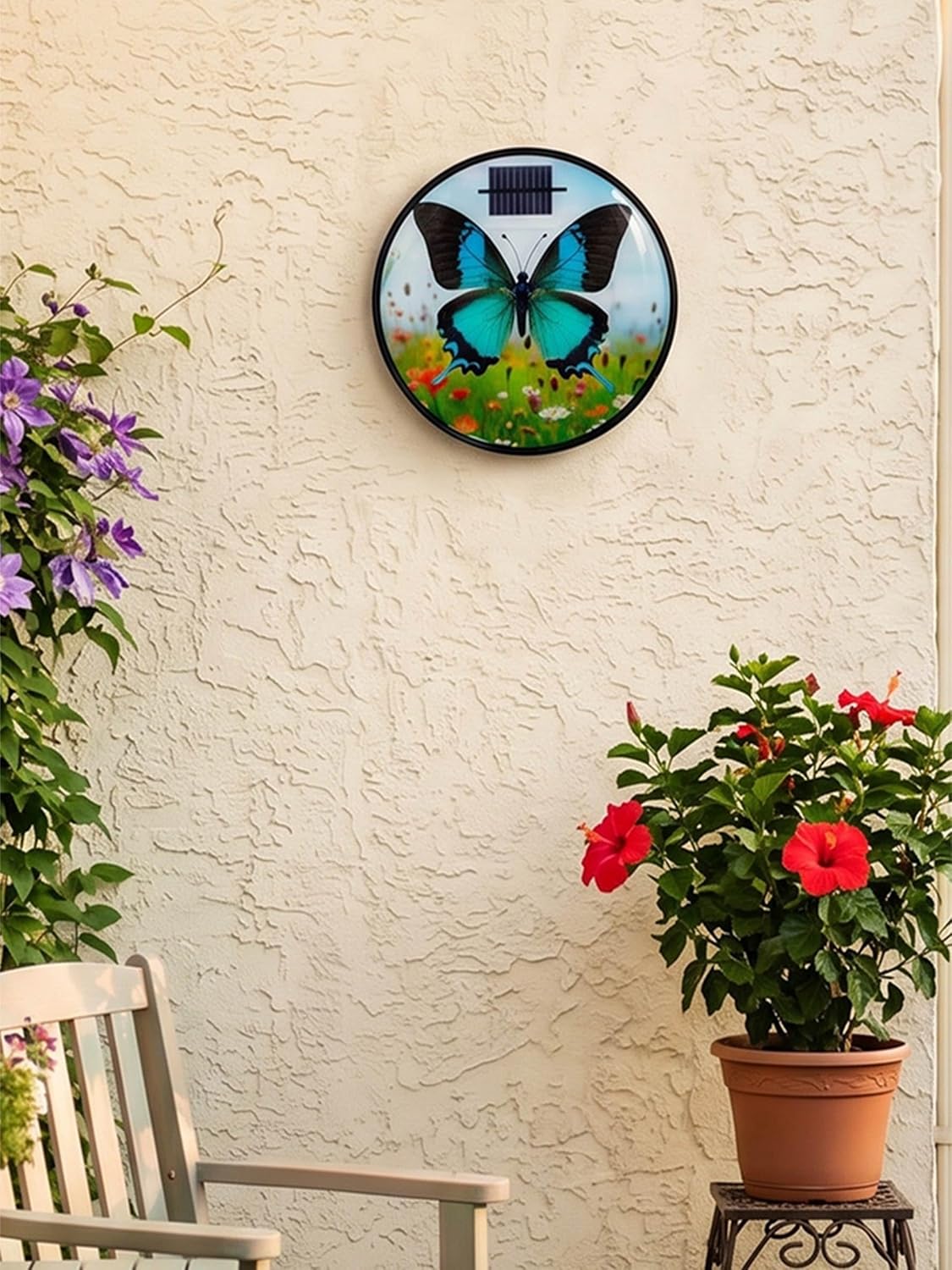 Outdoor Solar Powered Butterfly Wall Decoration image 2
