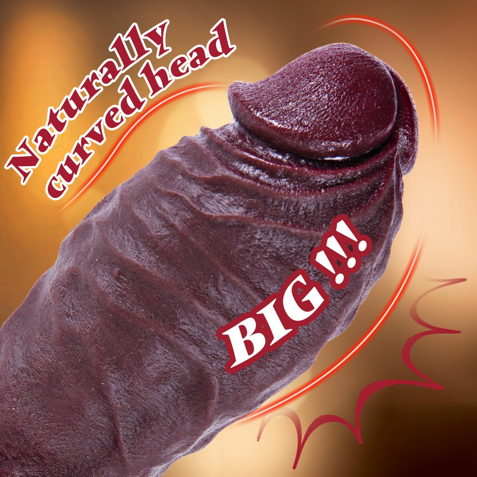 Consolador gigante extra ancho de 8 cm de diámetro, consolador negro realista de 28 cm, pene extra grande de silicona con ventosa, tapón anal grueso juguete para el punto G XXXL para hombres y mujeres