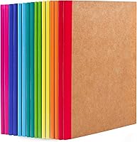 Vista 1 de feela Paquete de 16 cuadernos de composición a granel, con cubierta de papel kraft con rayas universitarias, diarios de viaje con espinas arcoíris