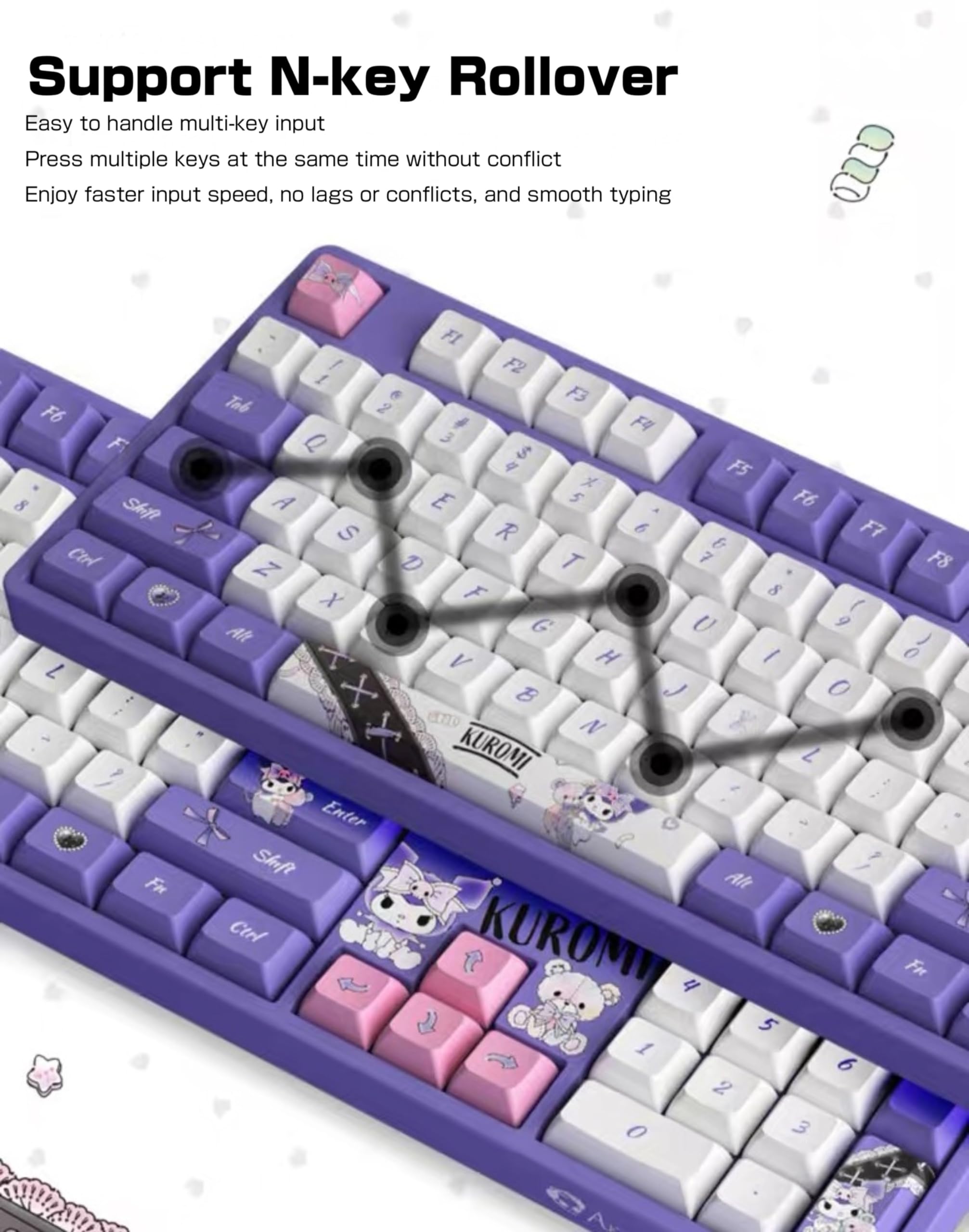 KUROMI キーボード パープル/ホワイト KUROMI キーボード パープル/ホワイト SANRIO] My Melody