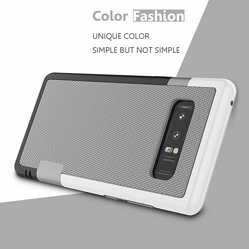 Miniatura 10 de Jeylly Funda para Galaxy Note 8, funda para Note 8, 3 colores delgada híbrida resistente TPU suave y policarbonato duro, a prueba de golpes,