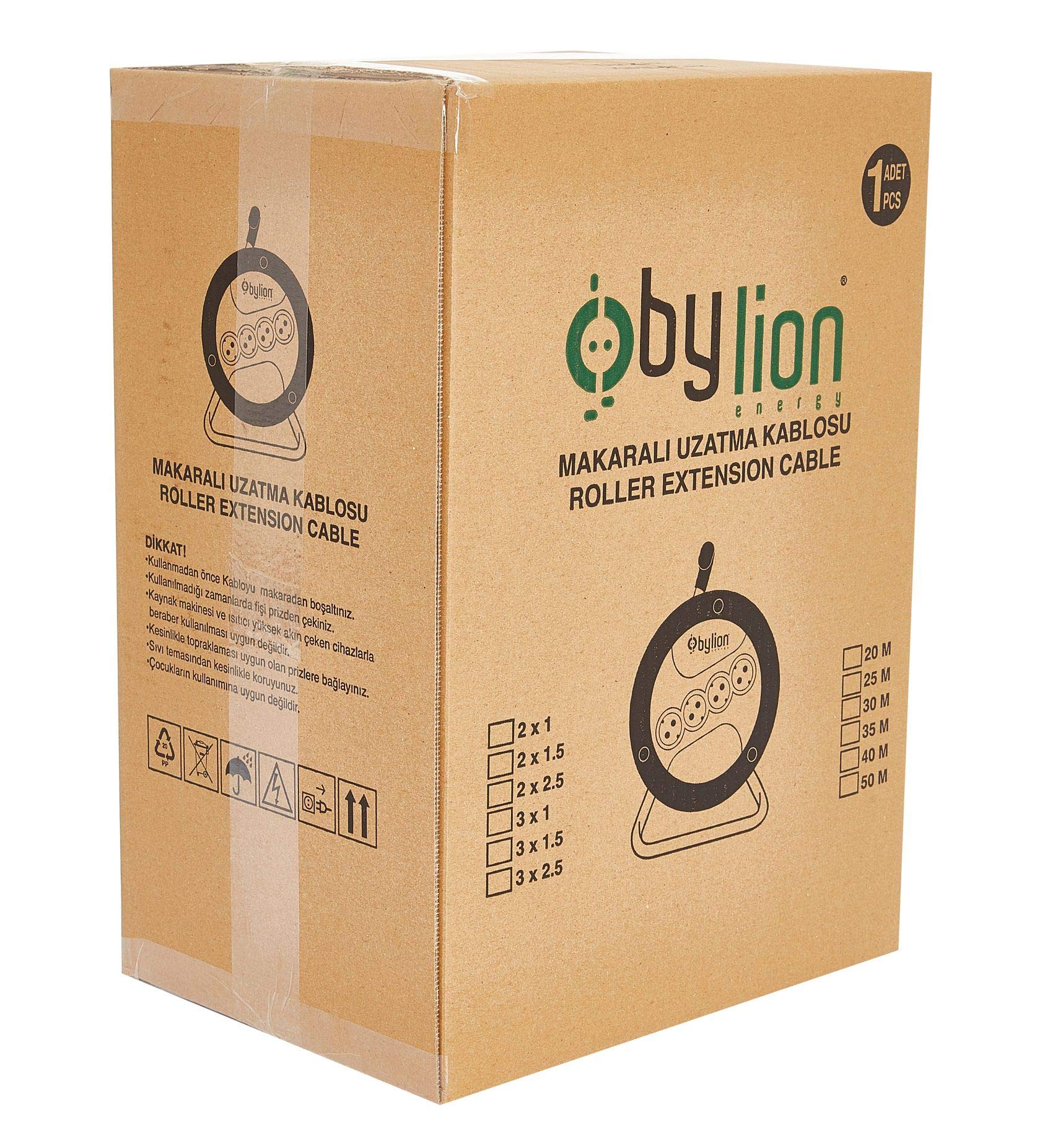 Bylion Makaralı Uzatma Kablosu 3 * 1.5Mm 20 Mt. Turuncu Kablo
