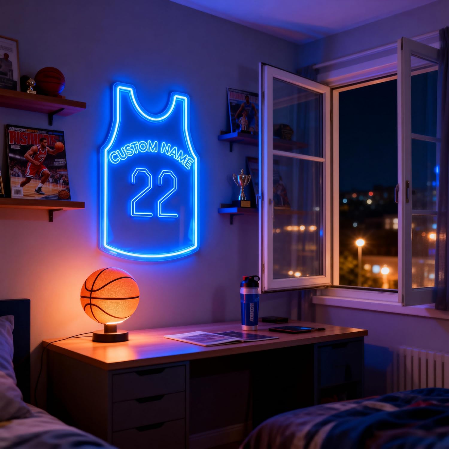 Custom Neon Sign, Personalized Basketball, Football, Soccer, Baseball LED Wall Art Light for Sports Enthusiasts, Man Cave Decor, Bedroom - Cool Birthday Christmas Gift for Him, Boys & Girls
