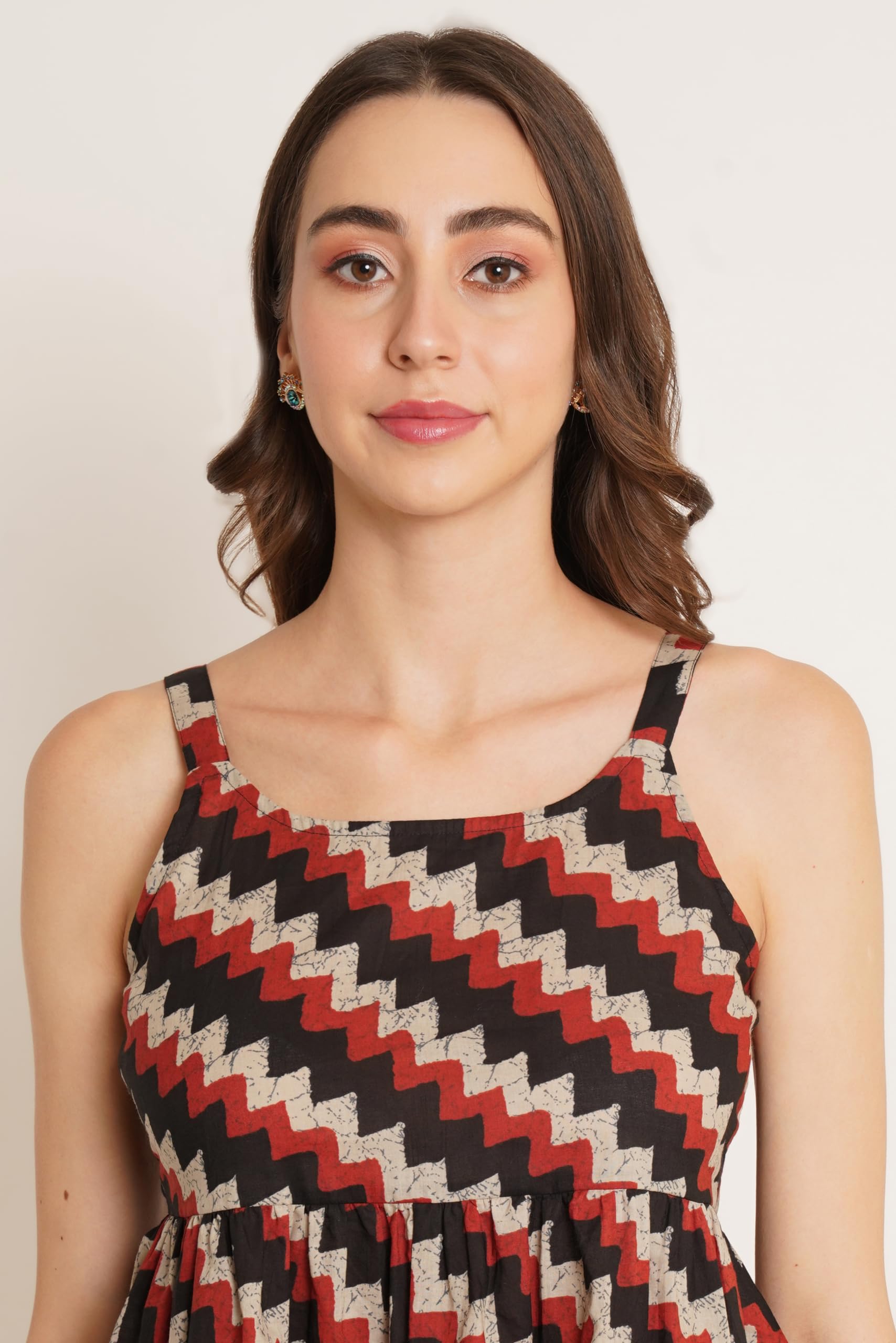 Women`s Casual Sleeveless Printed Top | Tops for Women (in, Alpha, XL, Chic Waves Black) 1