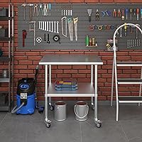 Vista 157 de Mesa de trabajo de acero inoxidable, mesa de metal