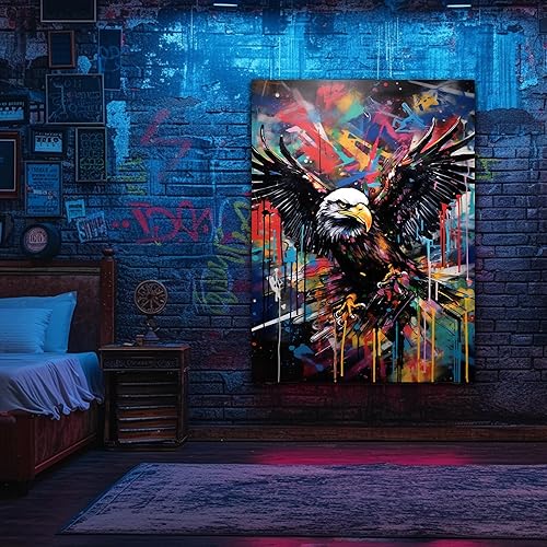 Miniatura 63 de ANRUOXI Graffiti - Lienzo decorativo para pared, diseño abstracto retro, pintura urbana moderna, póster de decoración de pared de zapatos para