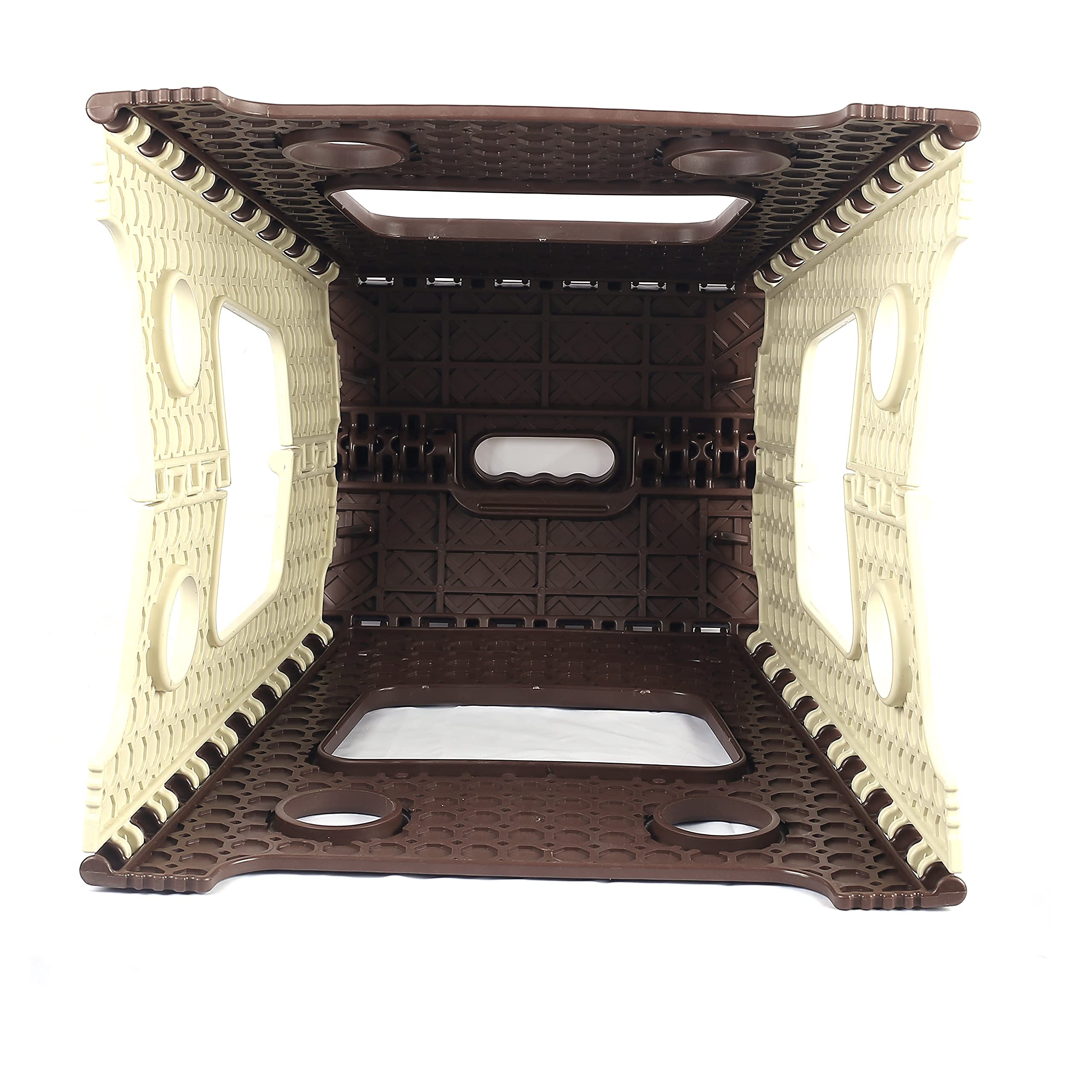LAFILLETTE Multipurpose Use Heavy Duty Portable Non-Slip Folding Step Stool,for Kids Kitchen Garden Bathroom Indoor Outdoor Stepping Stool(Brown) 2