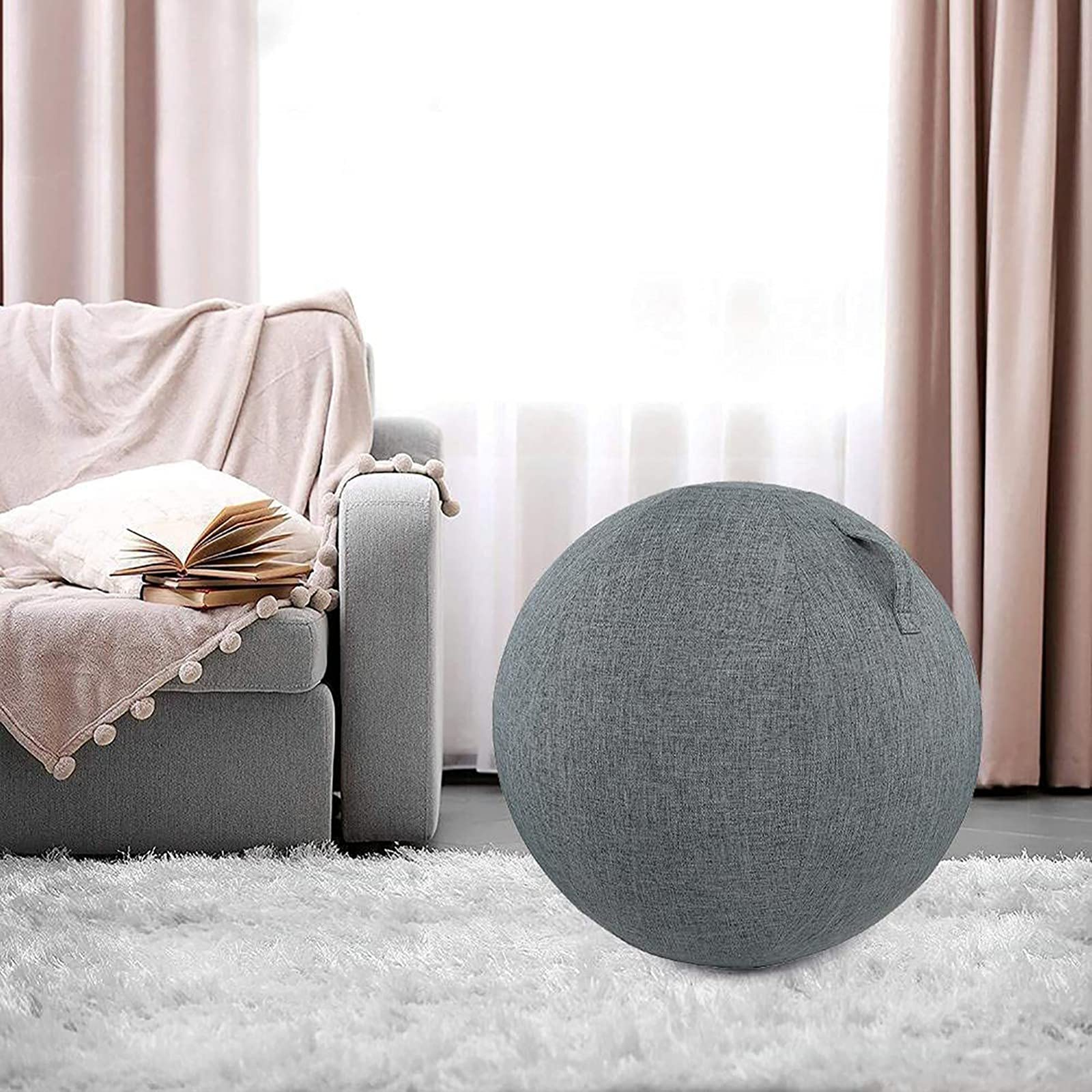 Palla Da Ginnastica Con Anello Di Stabilità – Yoga, Gravidanza, Equilibrio – Turchese 55cm – Mind And Body