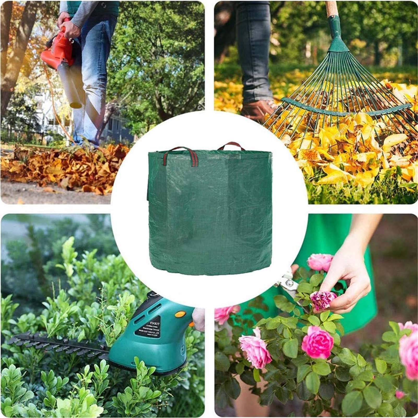 Sacchi Rifiuti da Giardino 120L, Sacchi per La Spazzatura, Sacco per Raccolta Foglie, Borsa da Giardino Pieghevole, in Robusto Tessuto in Polipropilene (PP)