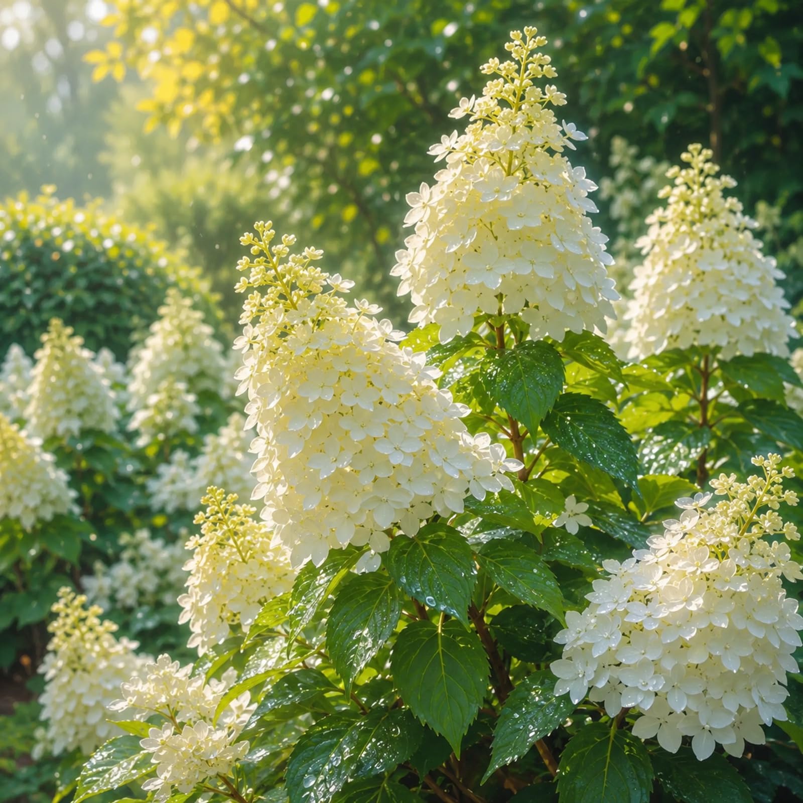 Hydrangea Rooted Plant – Flowering Perennial Garden Shrub, Hardy Outdoor Plant for UK Gardens, Patio Containers, Borders and Butterfly Friendly Garden Displays-3 Bulbs-White & Green