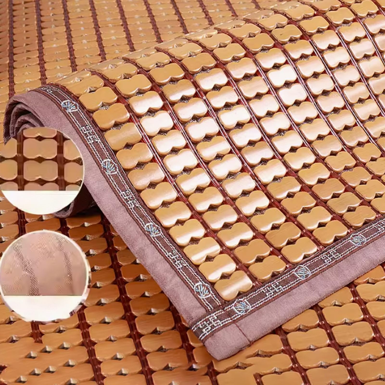 Tappetino refrigerante pieghevole in bambù per l'estate, traspirante, a raffreddamento rapido, comodo ed ecologico, ideale per tutte le età e animali domestici, perfetto per la stagione calda
