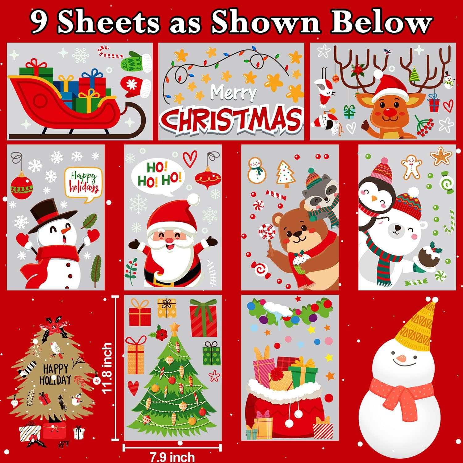 Christmas Light Bulb Clings Party Accessory (1 count) (20/Sh)