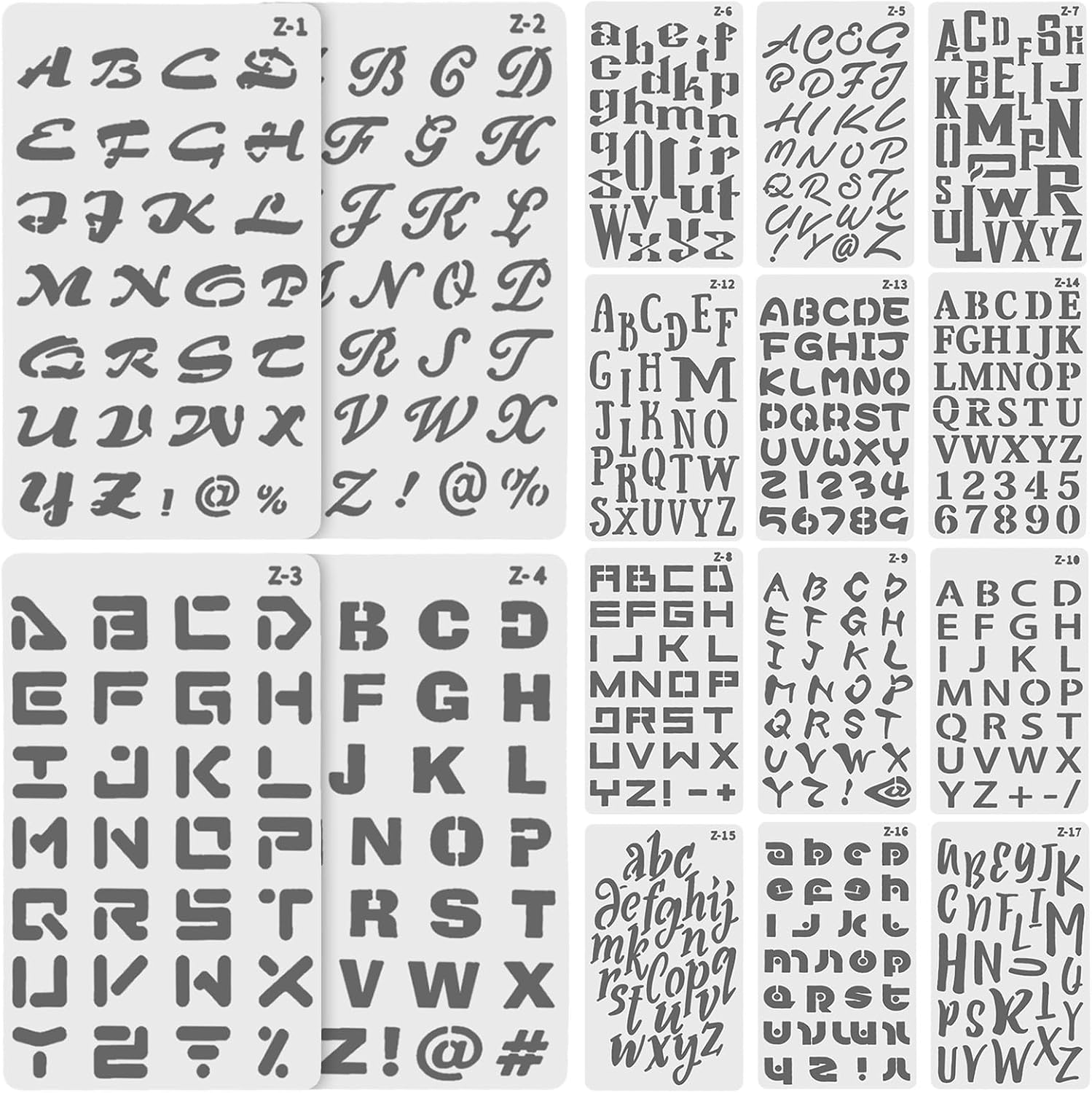Alipis 20pcs Reusable Plastic Alphabet Stencils for Crafts Small Lettering Templates DIY Scrapbooking Journaling Drawing Tools for Art Projects