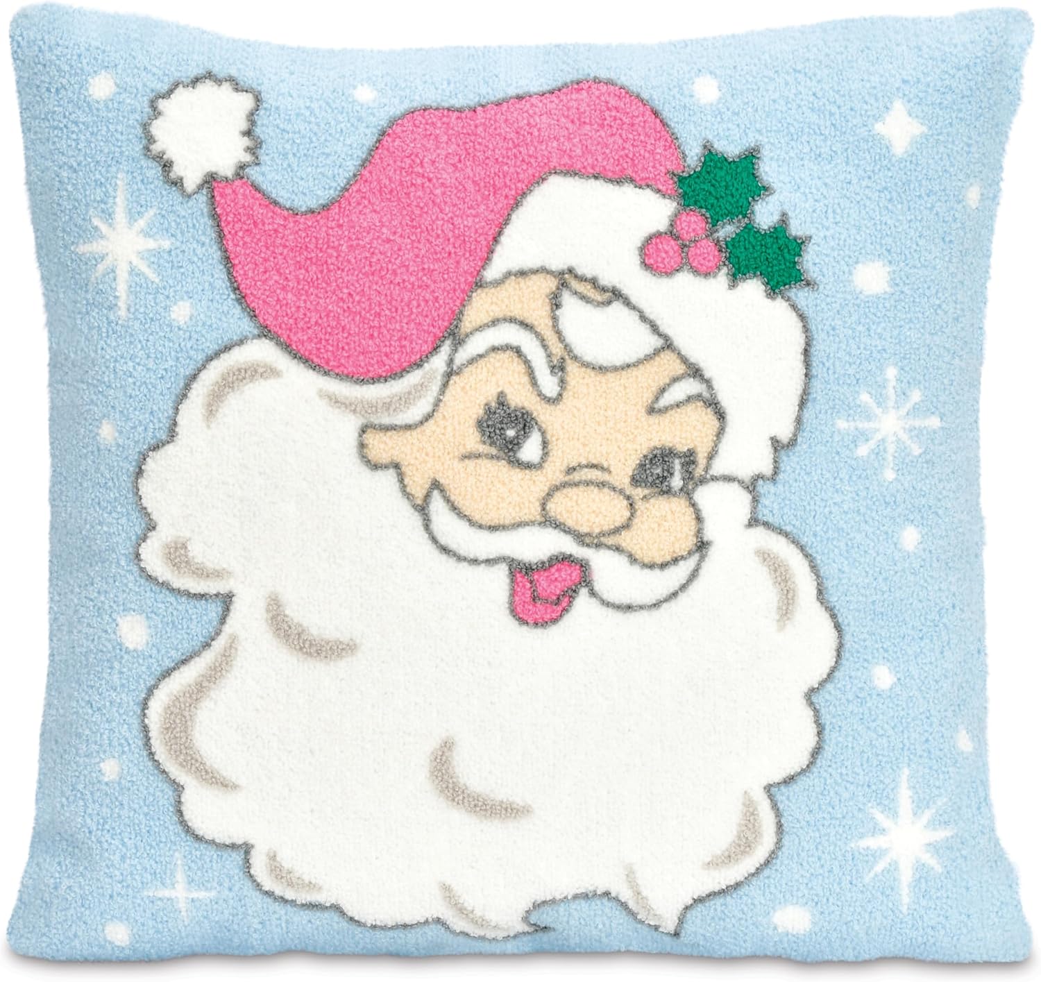 iscream Santa's Favorite 14" x 14" Chenille and Fleece Holiday Accent Pillow