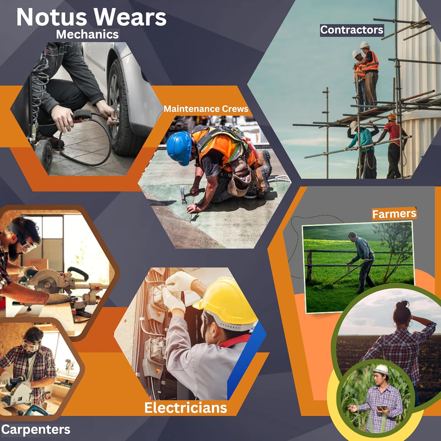 Notus Men's Work Utility & Safety Pants Reinforced Cordura Knee Tactical Utility Tools Holster Pockets Workwear Pants - Image 6