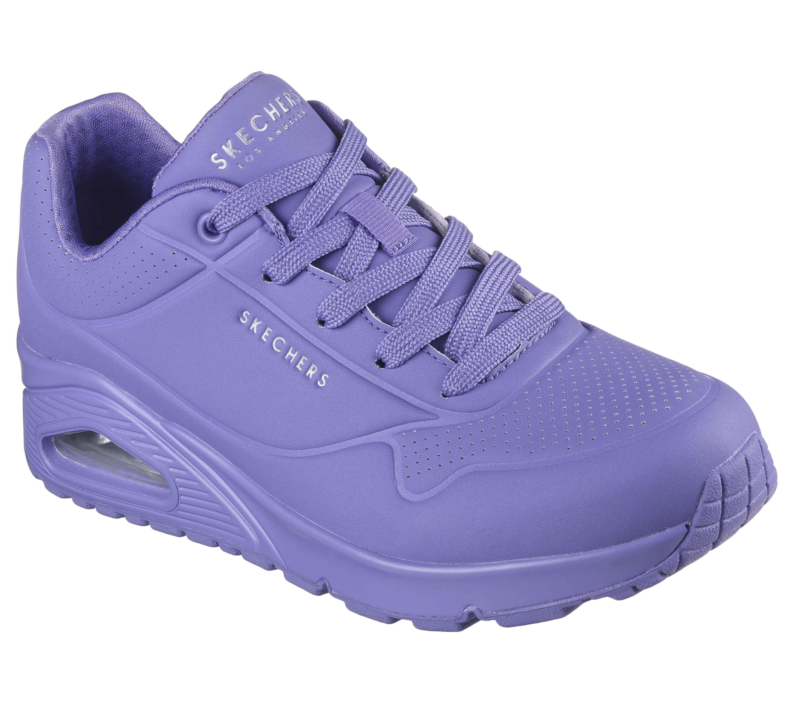 Skechers Women's Uno Stand On Air Trainers, Lilac Durabuck/ Mesh, 3.5 UK
