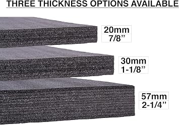 ECONO FOAM TM Black/Red 24 x 24 x 57mm (2-1/4) Layered Foam for Kaizen Projects