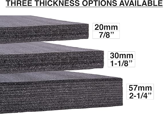 ECONO FOAM TM Black/Red 24 x 24 x 57mm (2-1/4) Layered Foam for Kaizen Projects