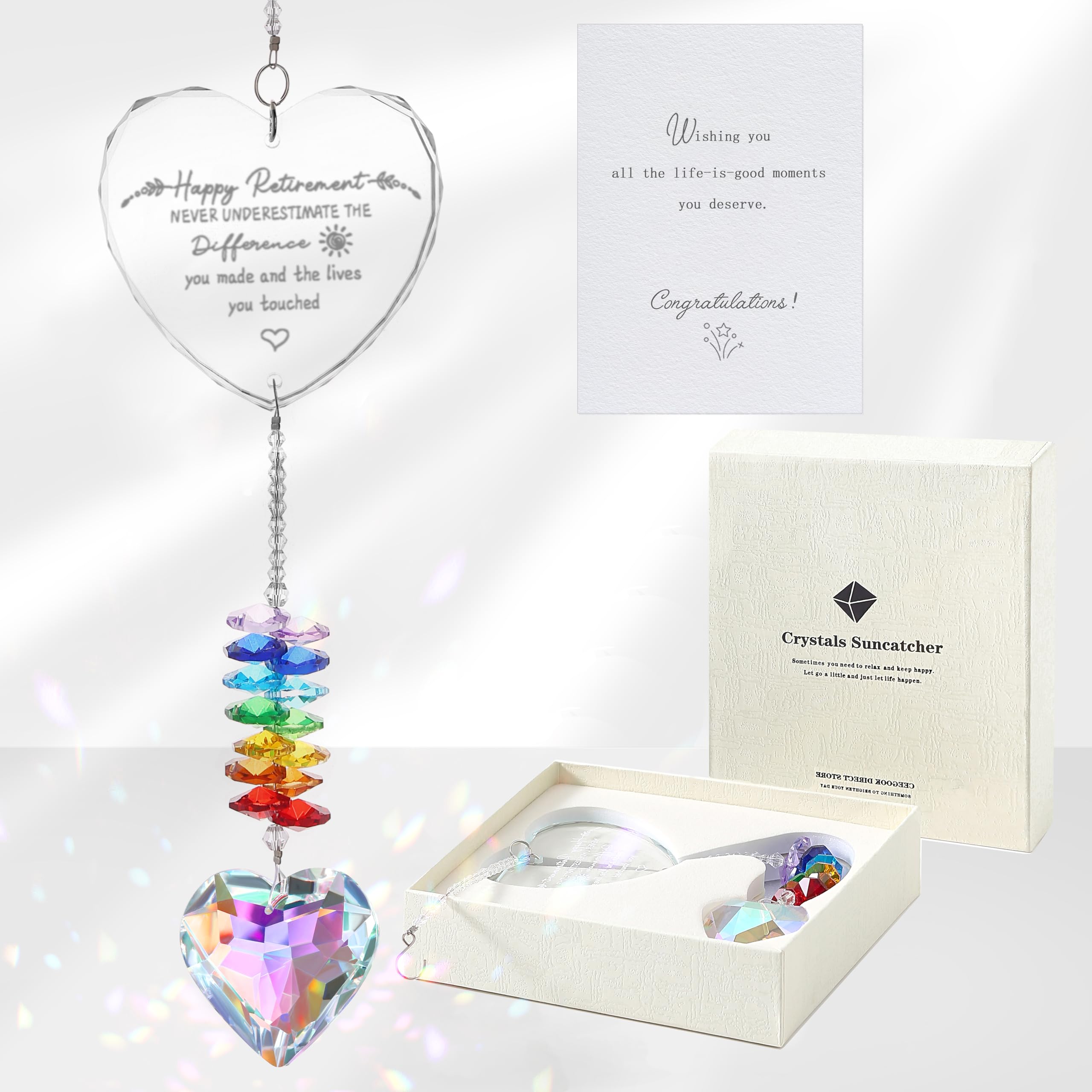 Regalos de jubilación para mujeres y hombres, atrapasueños de cristal para jubilación, decoración de feliz jubilación, regalos para amigos jubilados, compañeros de trabajo, enfermeras, maestros