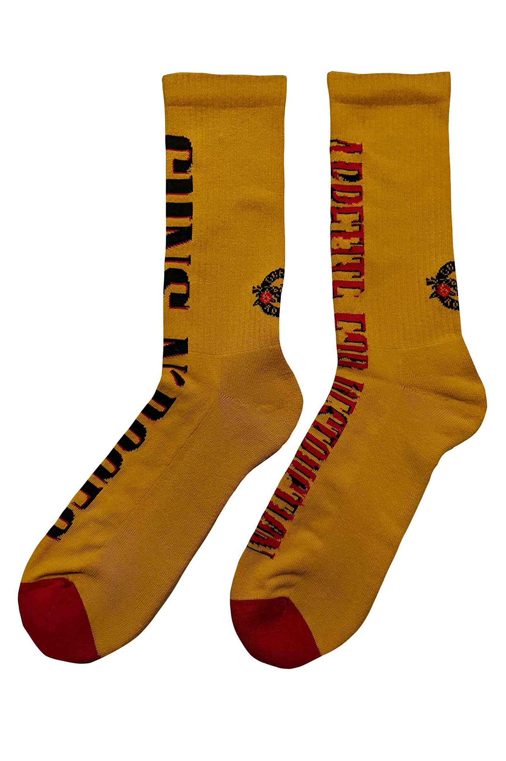 Guns N' Roses Men's Yellow Unisex Ankle Socks: Appetite For Destruction Official Band Merch