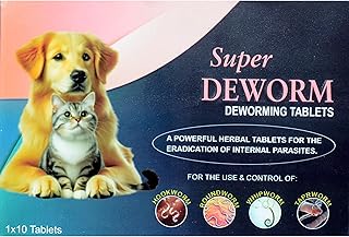 Dog Deworming Tablets for Dogs and Cats (Pack of10 Tablets)