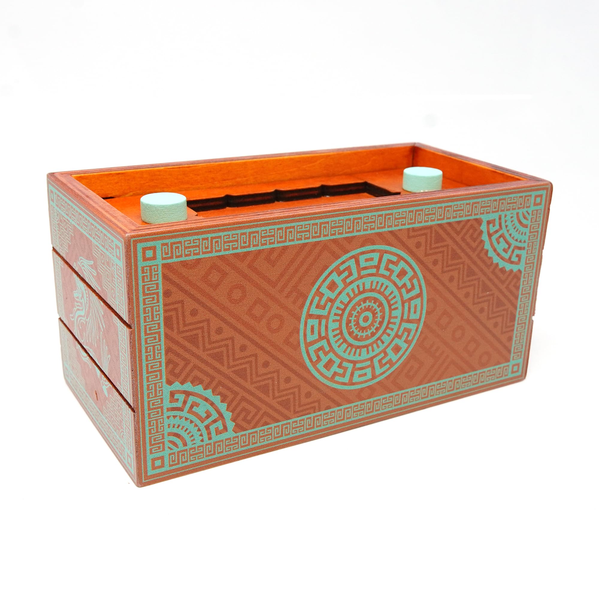 Mayan Puzzle Box by Crux Puzzles - Fun Wooden Puzzle Box With Two Hidden Compartments