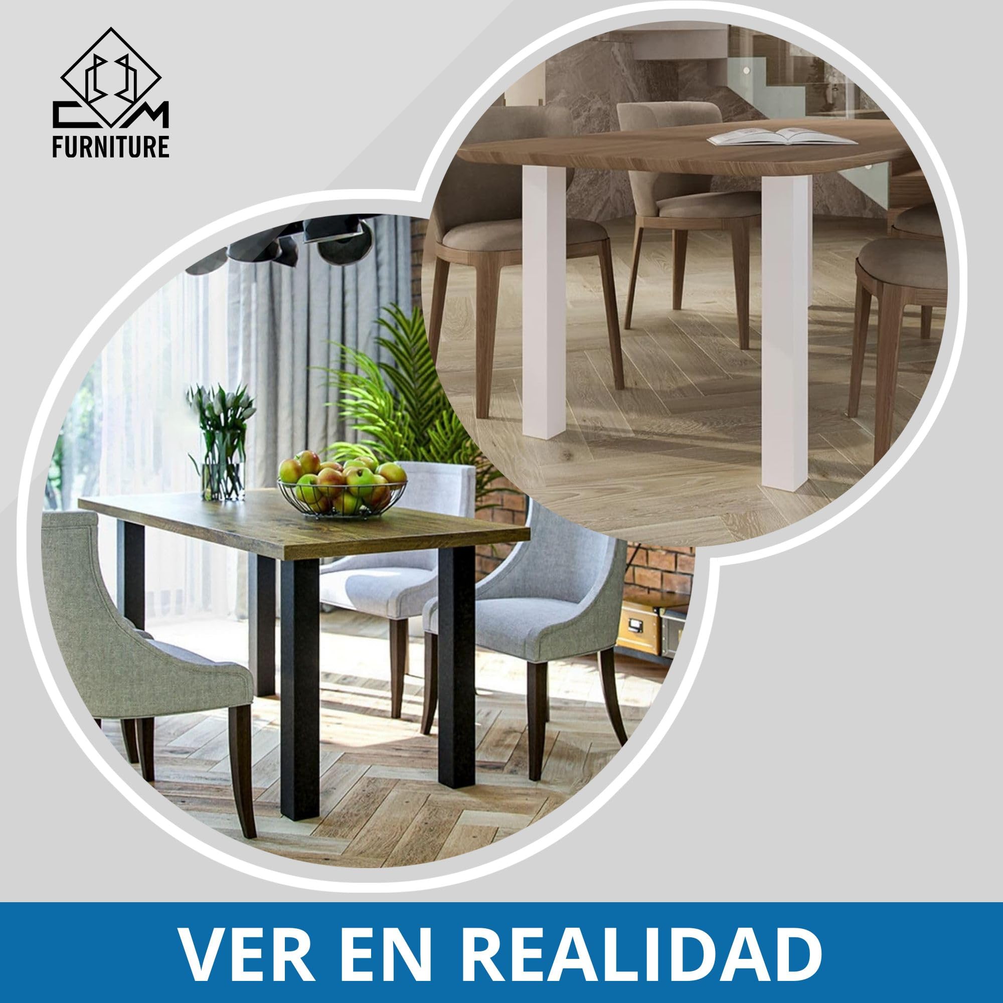 4 Pata de la Mesa de Acero Negro Perfil Cuadrado 80x80 mm, Altura: 72 cm Pies para Muebles Juego de Piernas de Acero con Tornillos para Escritorio, Encimera Pies de Mesa