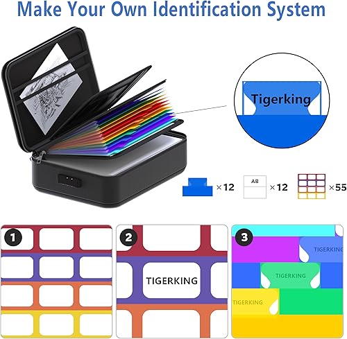 Miniatura 7 de TIGERKING Caja fuerte de documentos a prueba de fuego con cerradura y asa, organizador de documentos ignífugo con carcasa dura, caja fuerte portátil