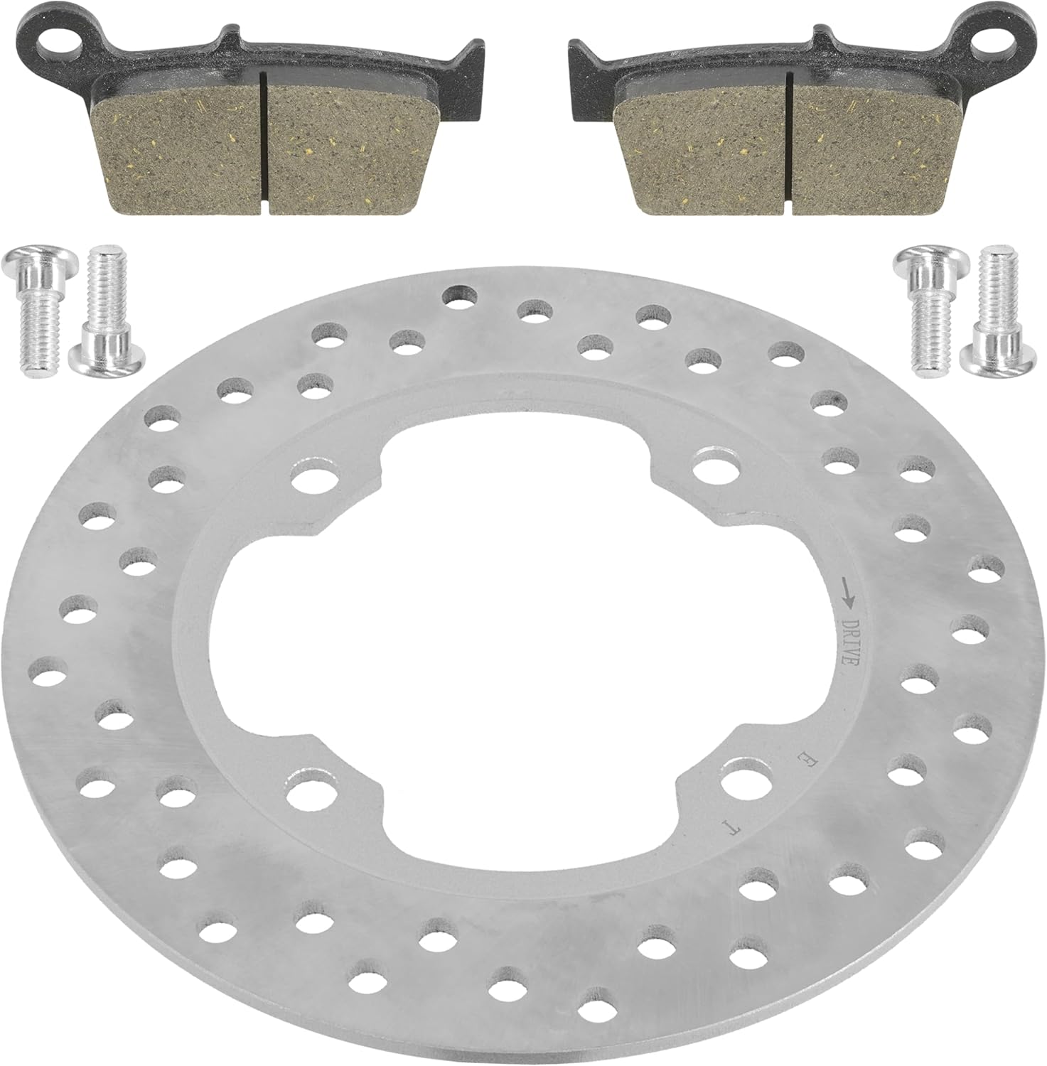 Caltric Rear Brake Disc Rotor with Brake Pad and Disc Bolts Compatible with Honda XR650L 1993-2020