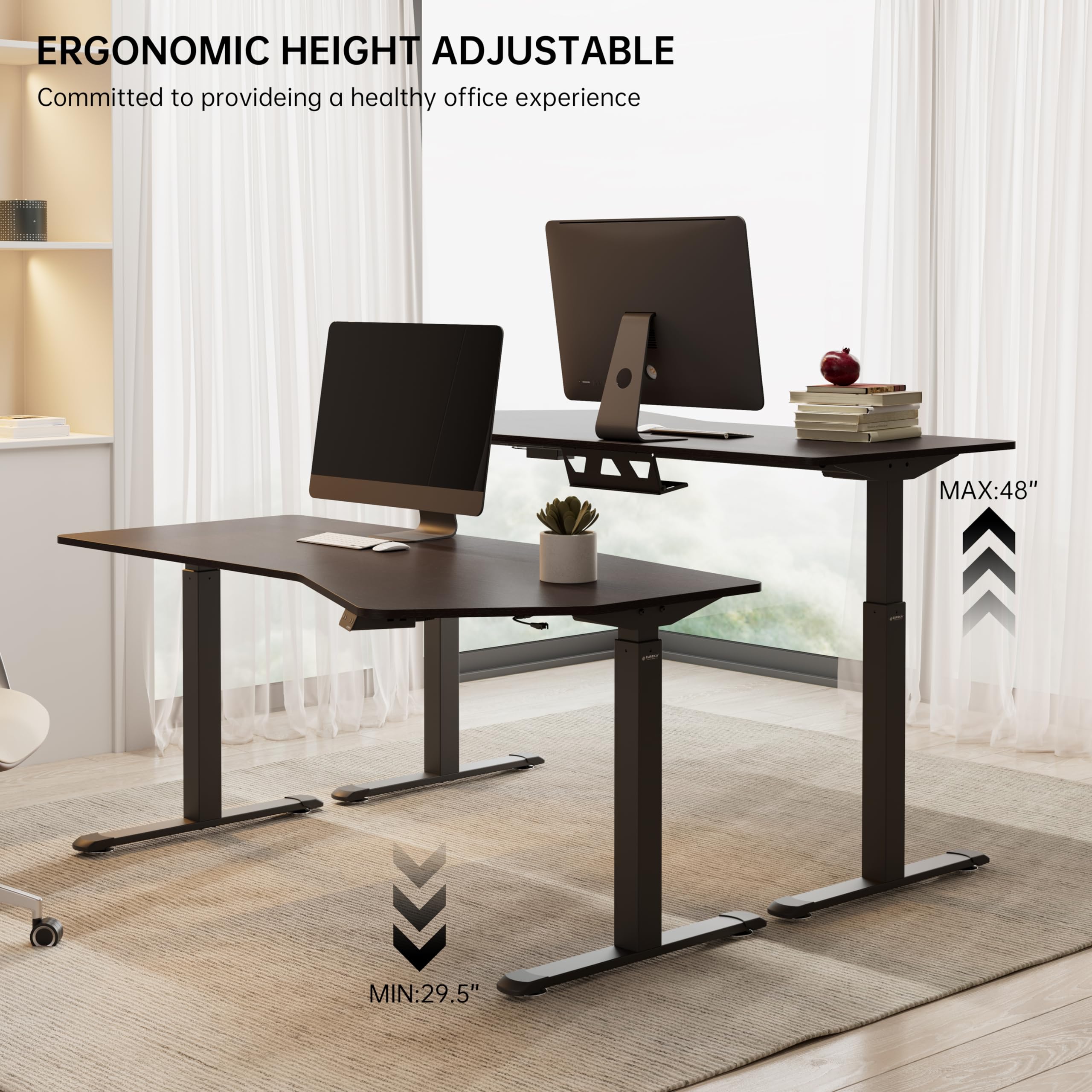 EUREKA ERGONOMIC Standing Desk Adjustable Height 70 x30 Sit to Stand Desk Computer Desk for Home Office Large — view 4