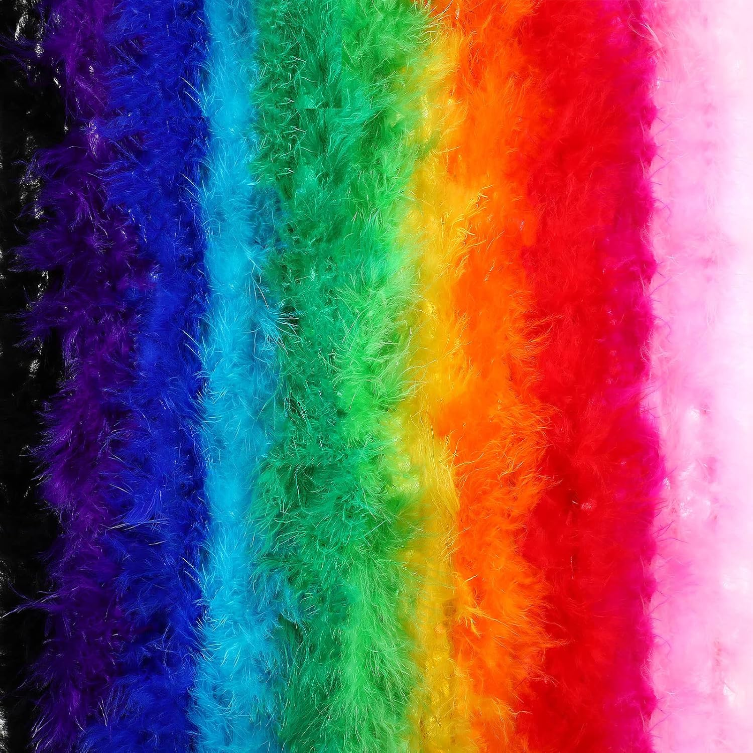Juinte 12 Pcs Colorful Feather Boas Christmas Marabou