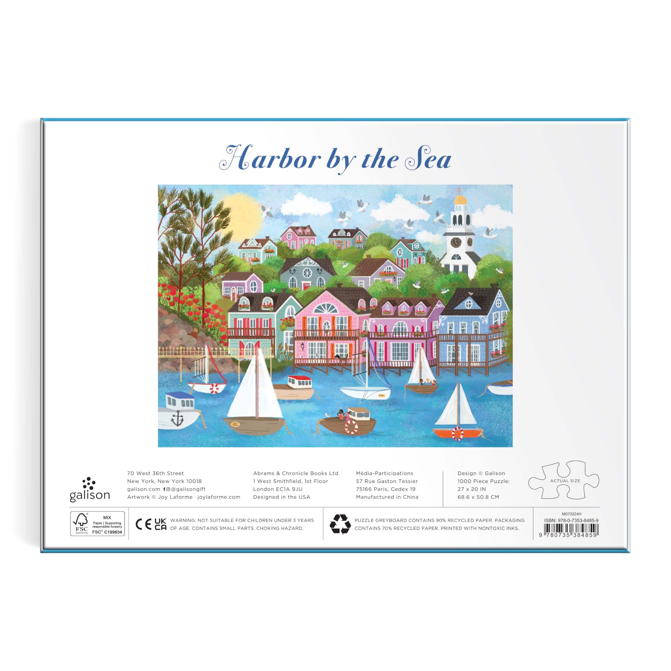 Amazon.com: Galison Harbor by The Sea – 1000 Piece Joy Laforme