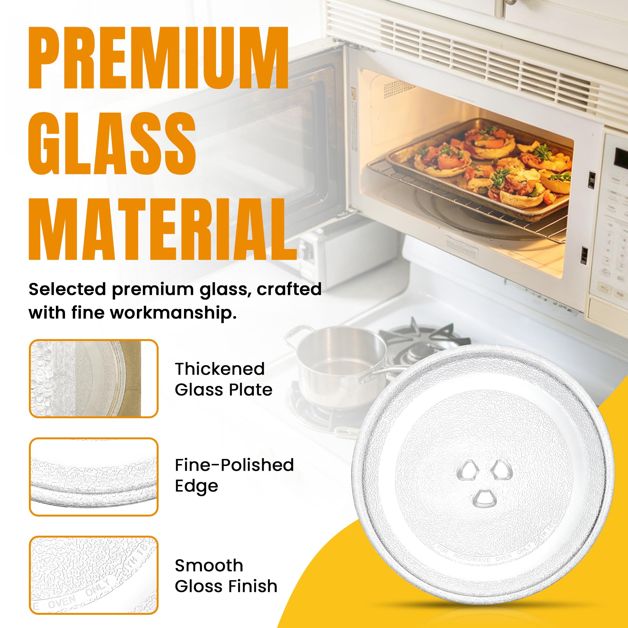 Kleiner 24,5 cm Mikrowellen-Glasteller für kleine Mikrowellen-Glasdrehteller