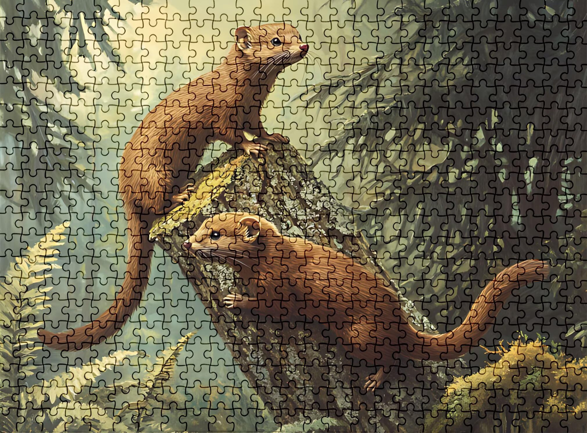 Puzzle Puzzle 1500 elementów dla dorosłych z plakatem w zestawie, drewniane puzzle do gry rodzinnej, edukacyjna i antystresowa gra edukacyjna, dekoracja ścienna, prezent urodzinowy, 87 x 57 cm zwierzę
