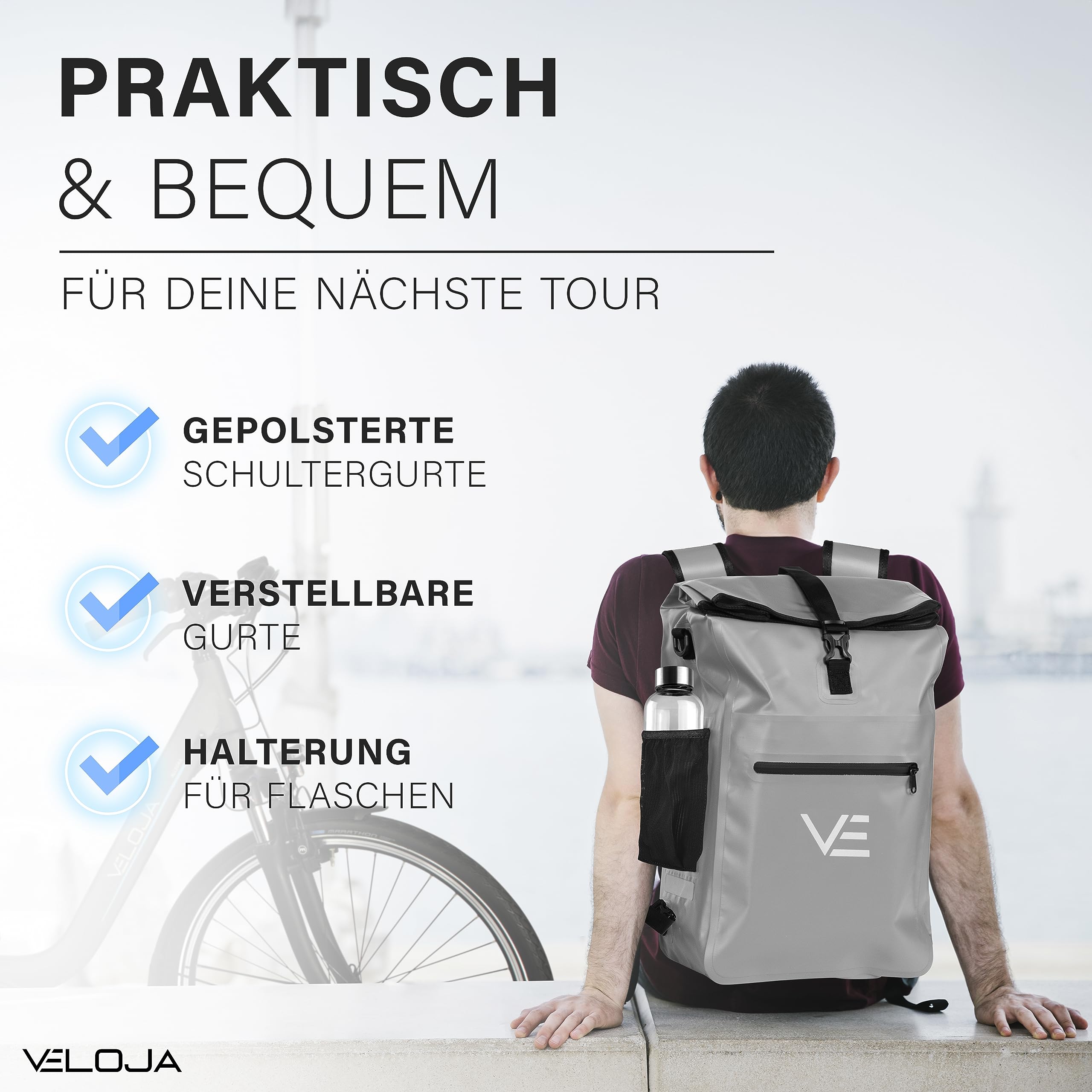 veloja fahrradtasche Bike Bag with Backpack Function - Waterproof - Waterproof best selling bags Helmgröße:UY - Universal Youth Kinderrad Cube Cubie 160