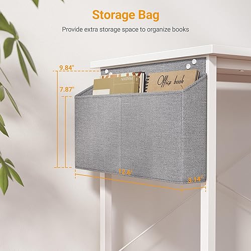 Miniatura 7 de CubiCubi Escritorio en forma de L, escritorio para computadora de 40 pulgadas con estantes de almacenamiento reversibles, escritorio de esquina para