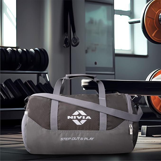 NIVIA Beast Gym Bag-4 Polyester, Unisex Gym Bags, Shoulder Bag for Men & Women with Separate Shoes Compartment, Carry Gym Accessories,Sports & Travel Bag