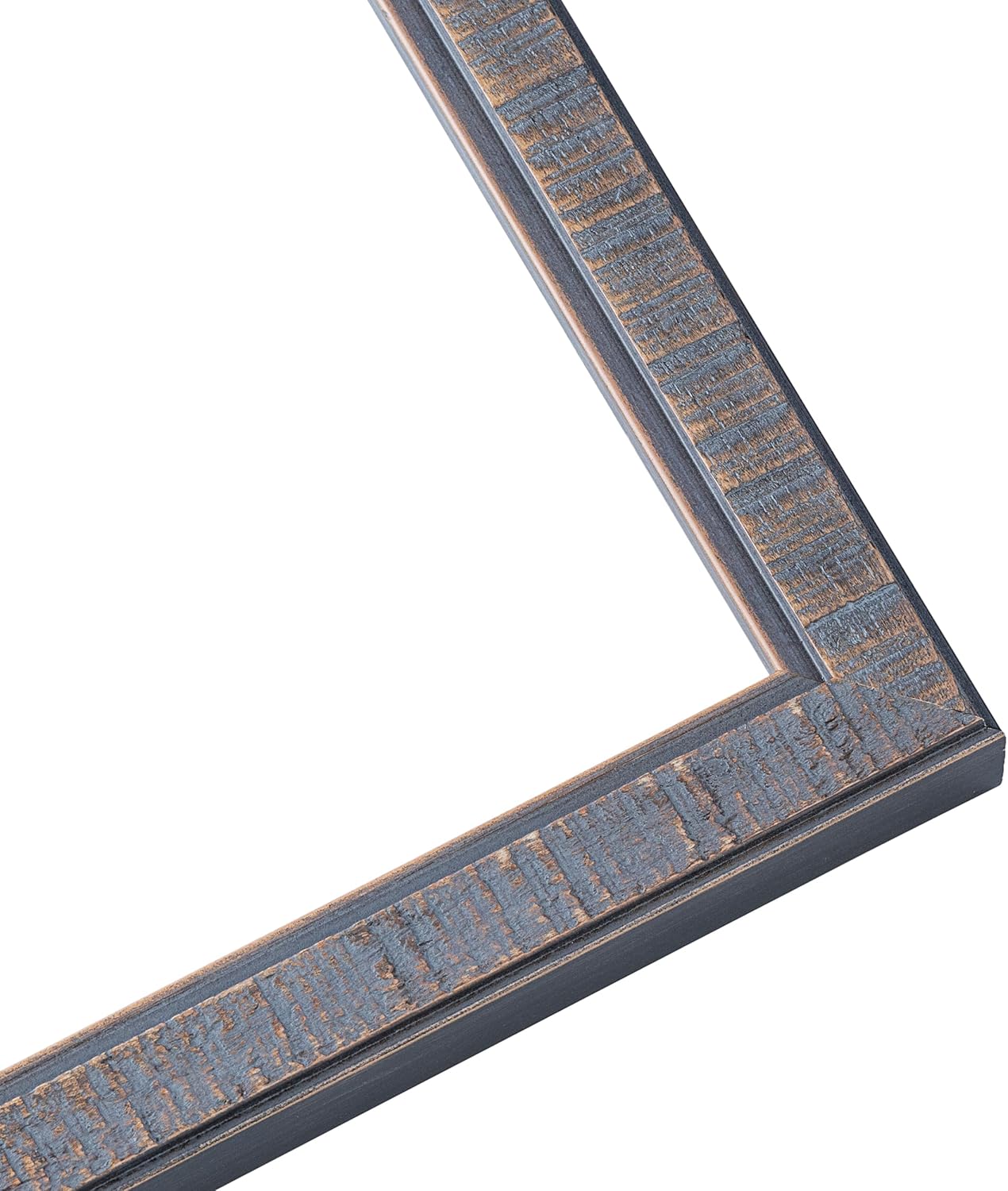 5x12 Frame Slate Blue Distressed Rustic Solid Wood Picture Frame | 0.75 Inch Moulding Width | Includes UV Acrylic Plexiglass, Acid Free Foam Backing Board and Hanging Hardware | Sonoma Collection