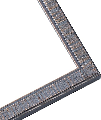 Miniatura 2 de Marco Kingsley de 36 x 8 pulgadas, de madera maciza de peltre azul, ancho de 0.75 pulgadas, profundidad interior de 0.5 pulgadas, marco Kingsley de