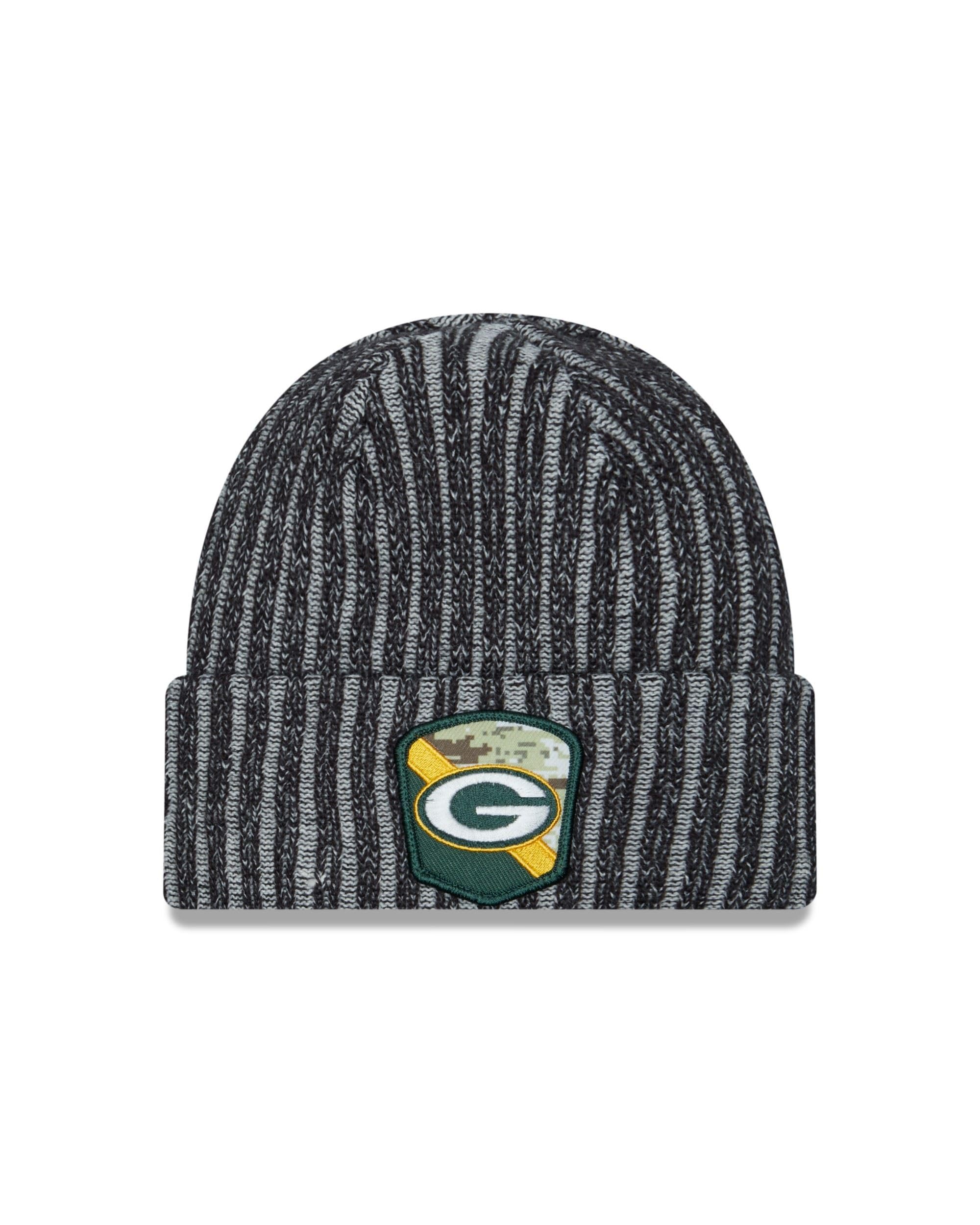 New Era Green Bay Packers NFL Salute to Service 2023 Black Cuff Knit Beanie