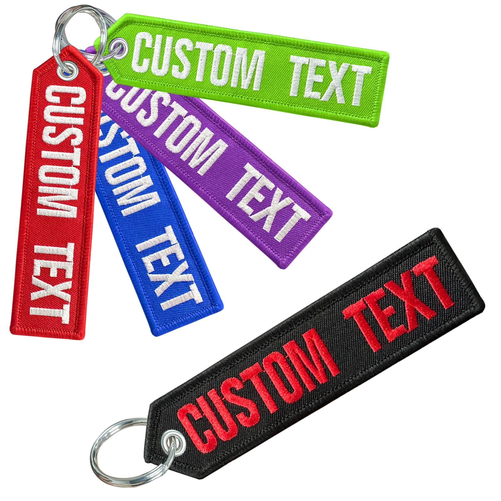 WQNMY Llavero personalizado, etiquetas para llaves con texto/número bordado a doble cara, llaveros para habitaciones, bicicletas, automóviles, motocicletas, regalo personalizado